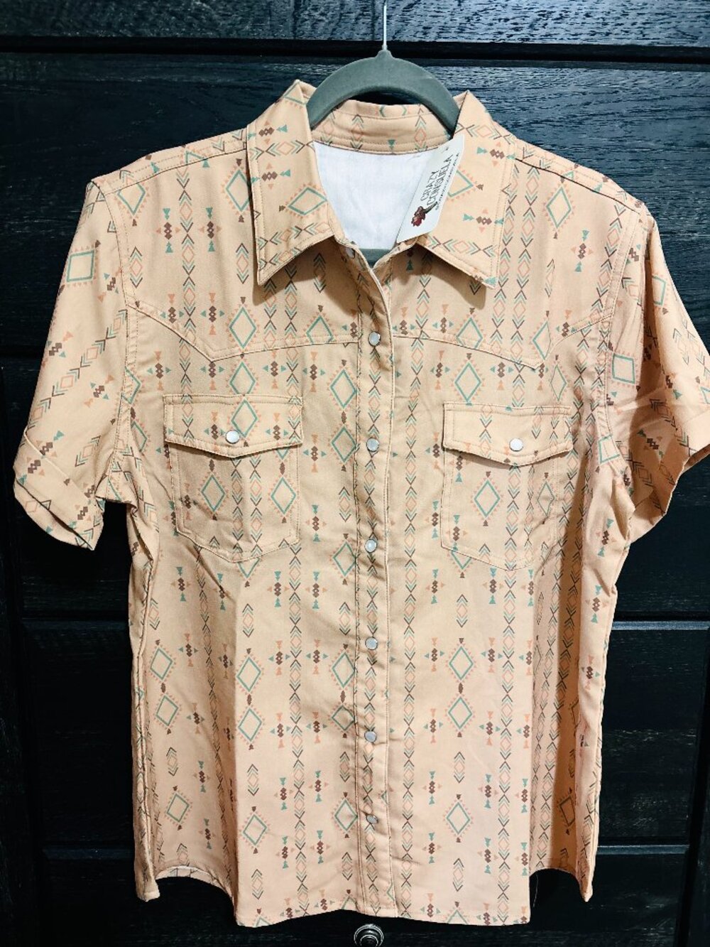 NWT Crazy Consuela Howdy Hanny Western Aztec Snap Shirt Medium